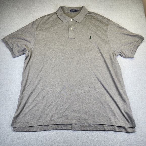 Polo Ralph Lauren Polo Shirt Men's 3XB BIG Gray Short Sleeve Pony Casual Cotton - Picture 2 of 7